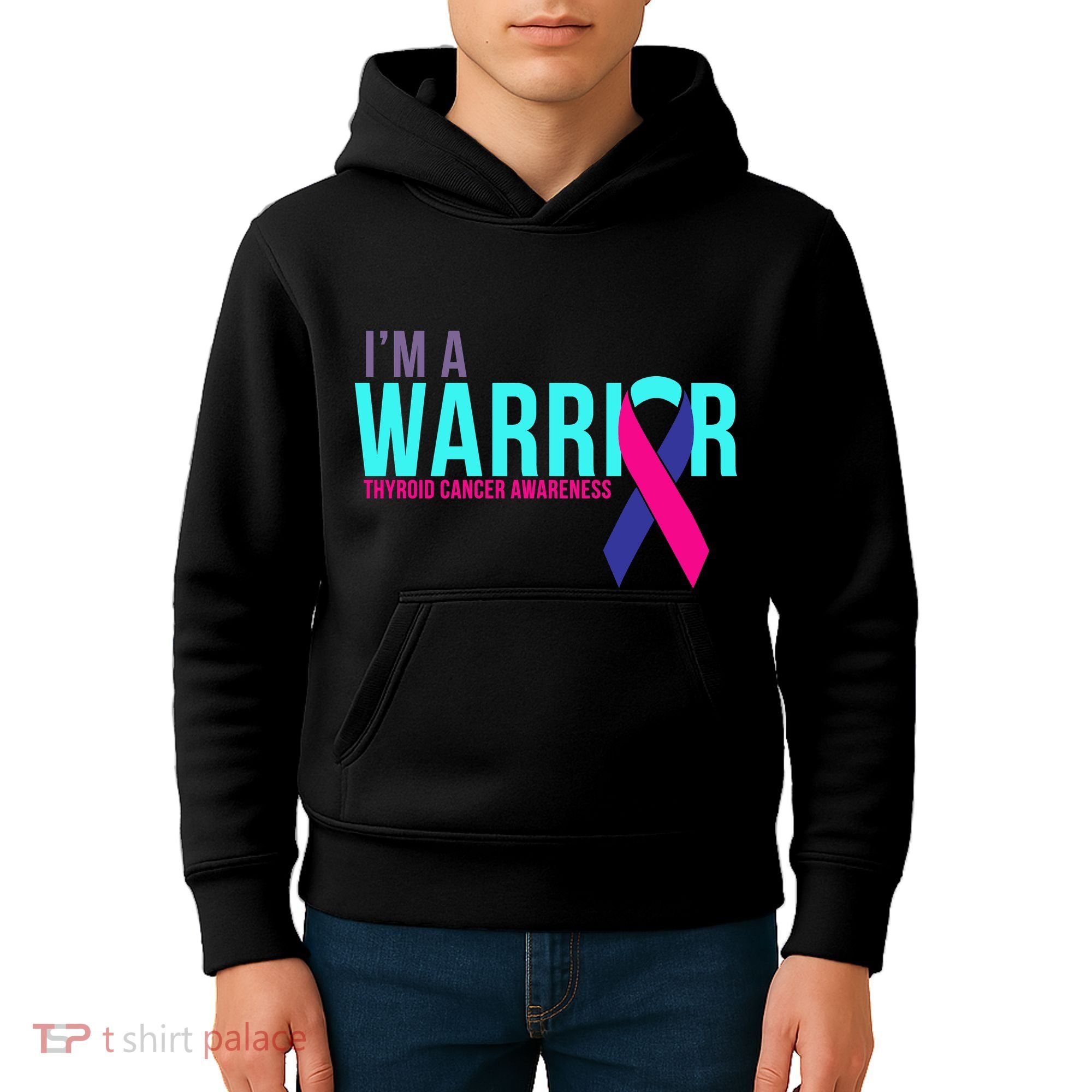 I'm a Warrior Thyroid Cancer Awareness Kids Hoodie