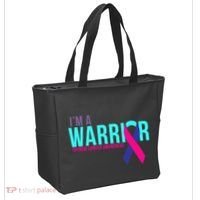 I'm a Warrior Thyroid Cancer Awareness Tote Bag thumb 2