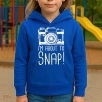 I'm About to Snap Funny Photographer Camera Kids Hoodie thumb 3