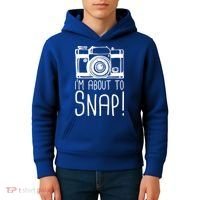 I'm About to Snap Funny Photographer Camera Kids Hoodie thumb 4