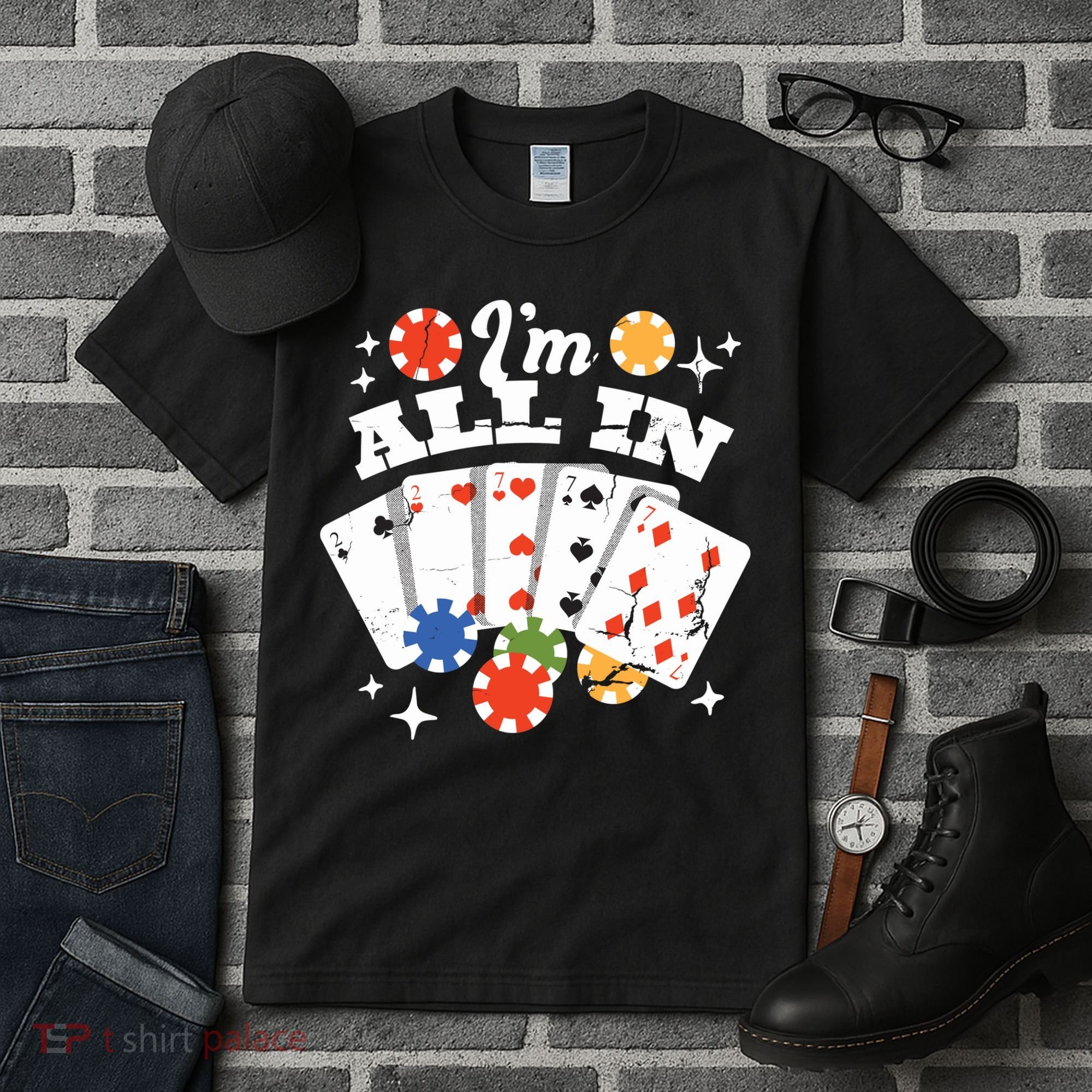 I'm All In Poker Cards Tall T-Shirt