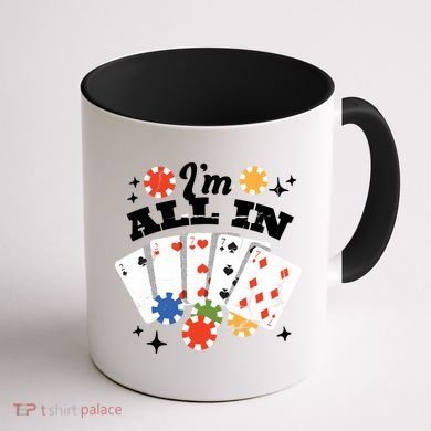 I'm All In Poker Cards Coffee Mug back