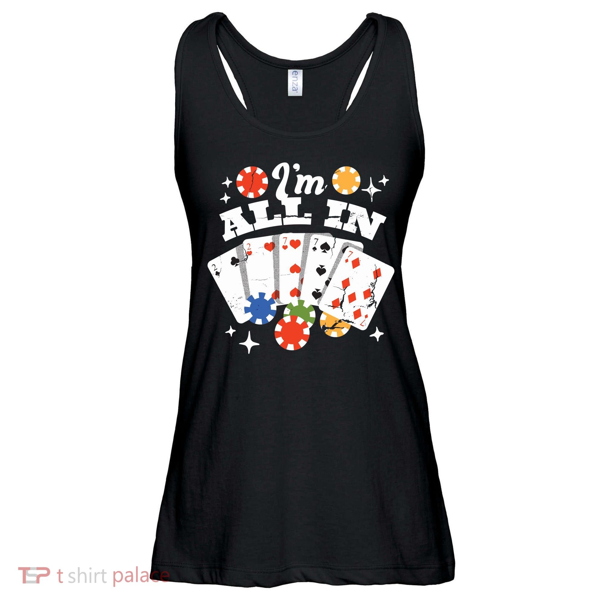 I'm All In Poker Cards Ladies Essential Flowy Tank