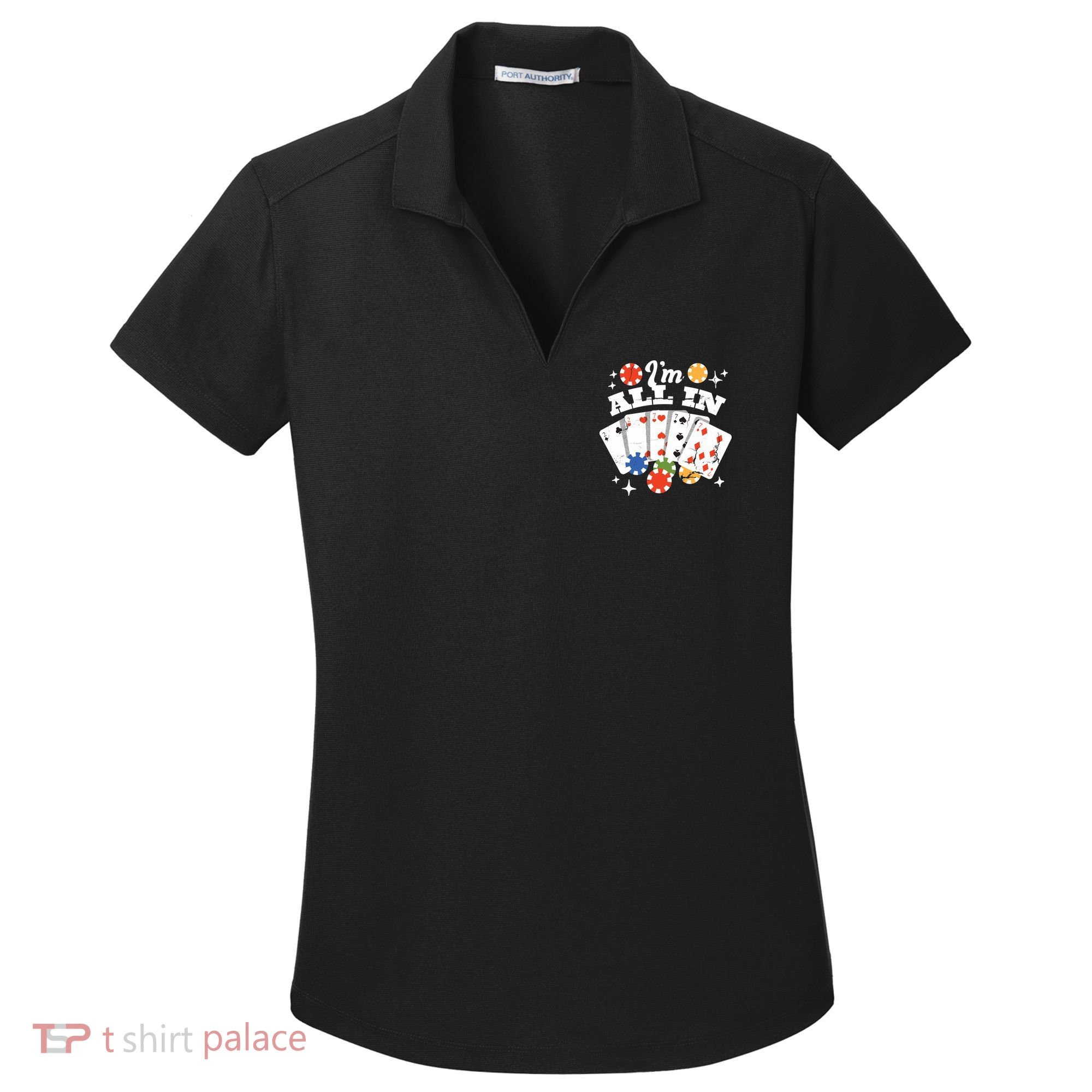 I'm All In Poker Cards Women's Dry Zone Grid Polo