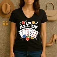 I'm All In Poker Cards Women's V-Neck T-Shirt thumb 3