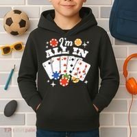 I'm All In Poker Cards Kids Hoodie thumb 2