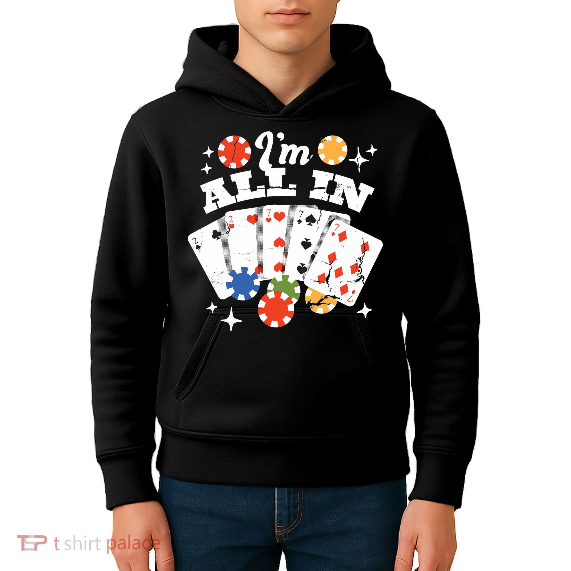 I'm All In Poker Cards Kids Hoodie