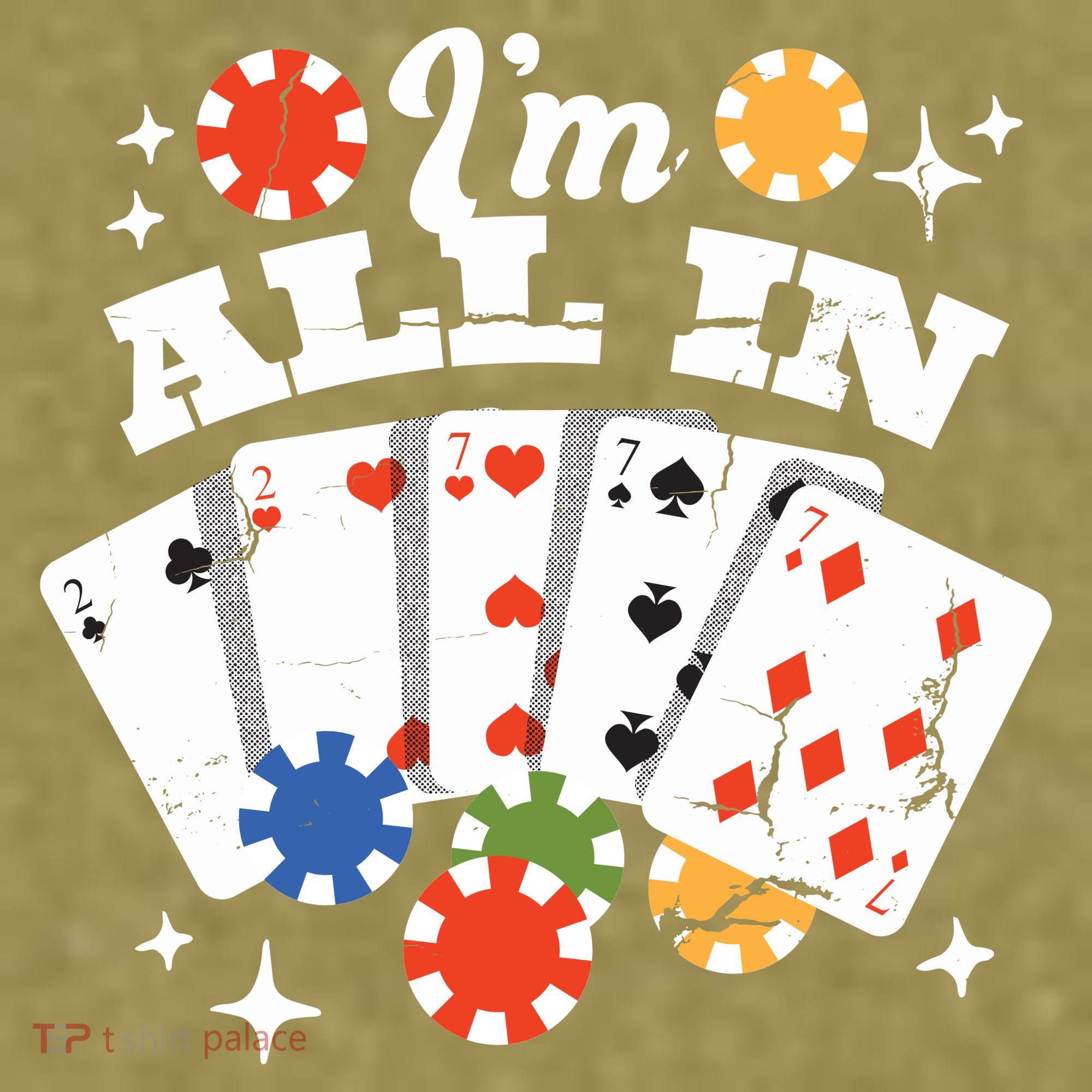 I'm All In Poker Cards Garment-Dyed Women's Muscle Tee