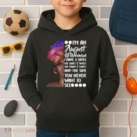 I'm An August Woman Cute Birthday Kids Hoodie thumb 2