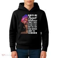 I'm An August Woman Cute Birthday Kids Hoodie thumb 4