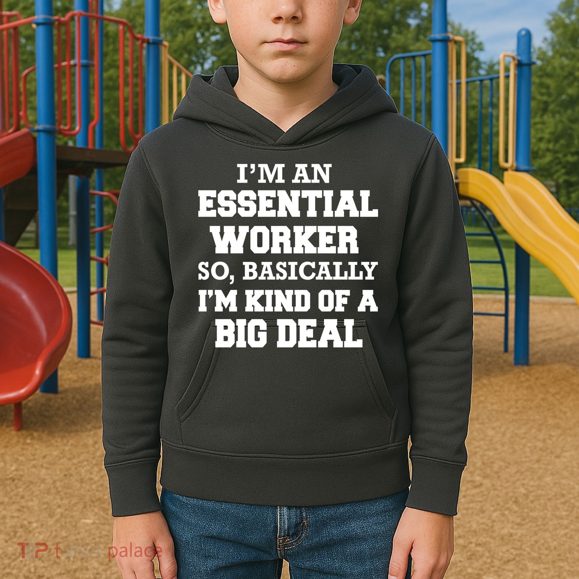 I'm An Essential Worker Kind Of A Big Deal Kids Hoodie