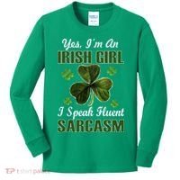I'm An Irish Girl I Speak Fluent Sarcasm Kids Long Sleeve Shirt thumb 0