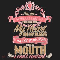 I'm An October Woman Heart Fire Soul Women's Sweatshirt thumb 2