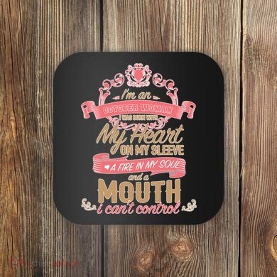 I'm An October Woman Heart Fire Soul Coaster