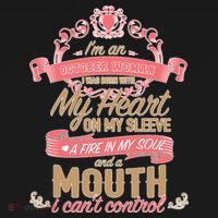 I'm An October Woman Heart Fire Soul Women's Hoodie thumb 2