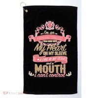 I'm An October Woman Heart Fire Soul Golf Towel thumb 0