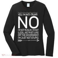 I'm Anti Trump Not Stupid Women's Long Sleeve Shirt thumb 0