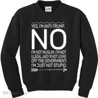 I'm Anti Trump Not Stupid Kids Sweatshirt thumb 0