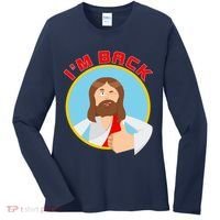 I'm Back Funny Easter Jesus He is Risen Women's Long Sleeve Shirt thumb 0