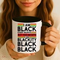 I'm Black Every Month Proud Black American Coffee Mug thumb 3