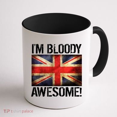 I'm Bloody Awesome British Union Jack Flag Coffee Mug back