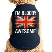 I'm Bloody Awesome British Union Jack Flag Doggie Tank thumb 0