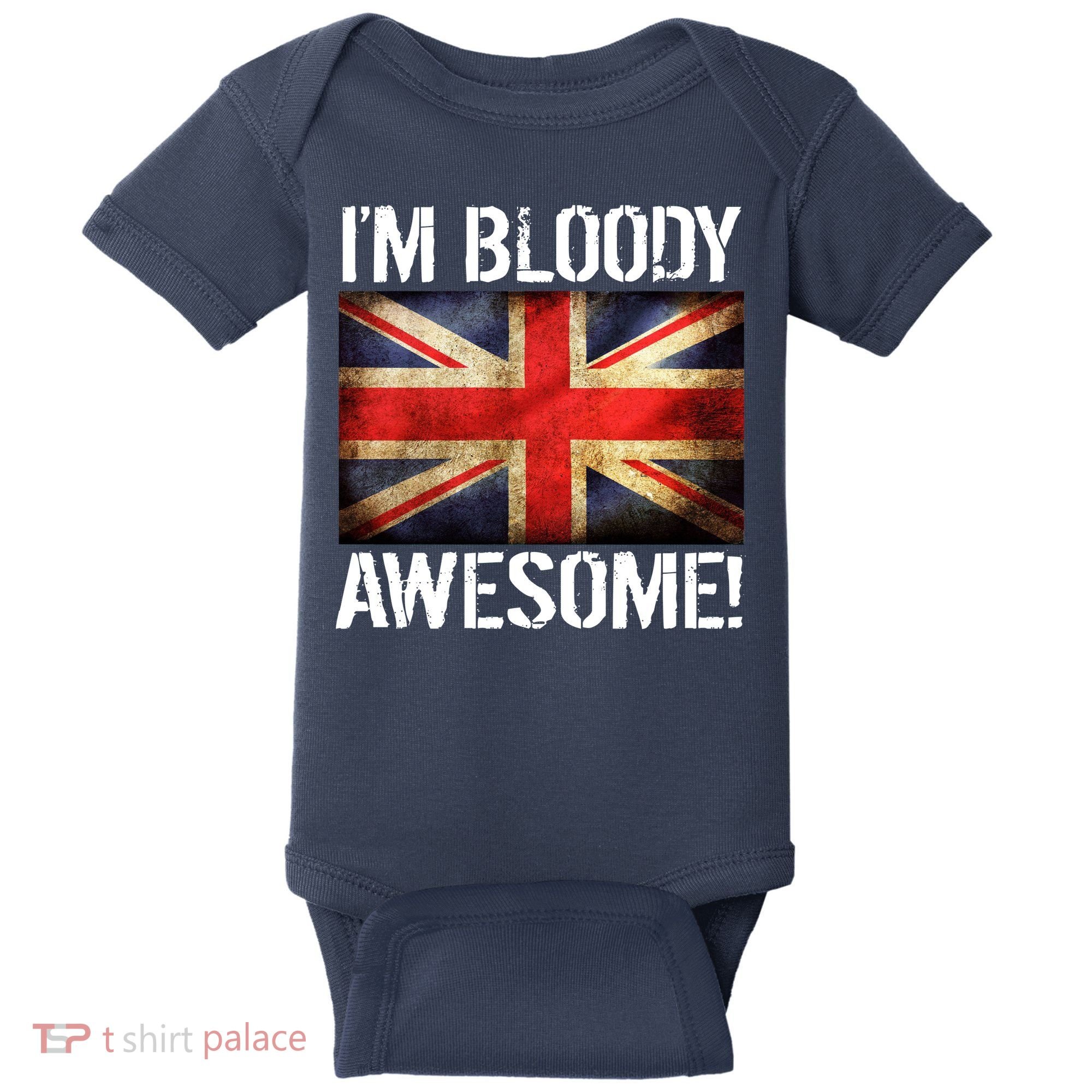 I'm Bloody Awesome British Union Jack Flag Baby Bodysuit