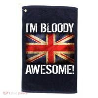 I'm Bloody Awesome British Union Jack Flag Golf Towel thumb 0