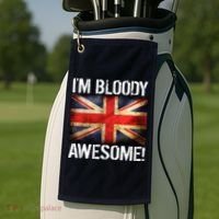 I'm Bloody Awesome British Union Jack Flag Golf Towel thumb 2