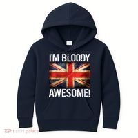 I'm Bloody Awesome British Union Jack Flag Kids Hoodie thumb 0