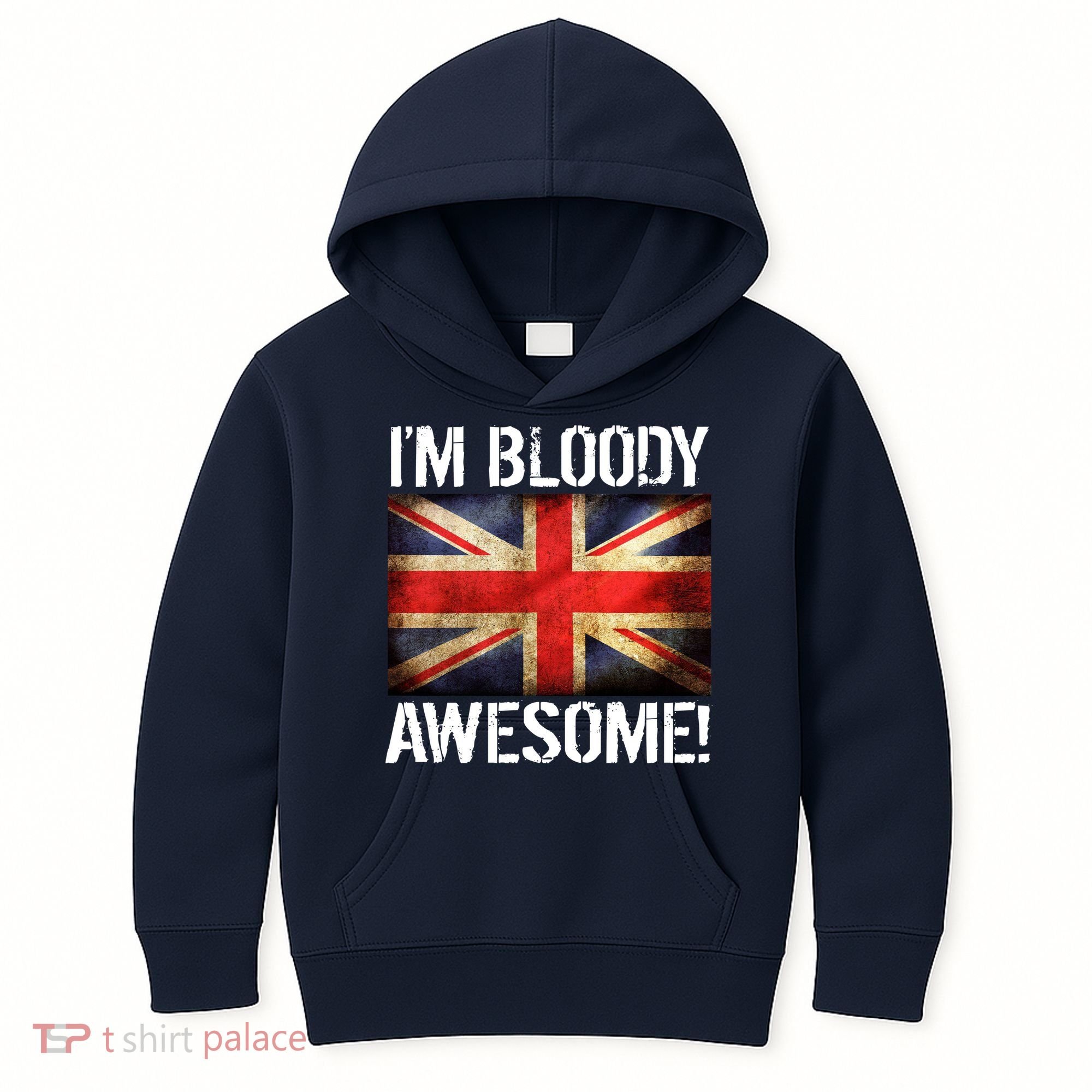 I'm Bloody Awesome British Union Jack Flag Kids Hoodie