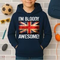 I'm Bloody Awesome British Union Jack Flag Kids Hoodie thumb 2