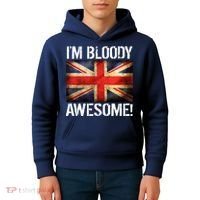 I'm Bloody Awesome British Union Jack Flag Kids Hoodie thumb 4