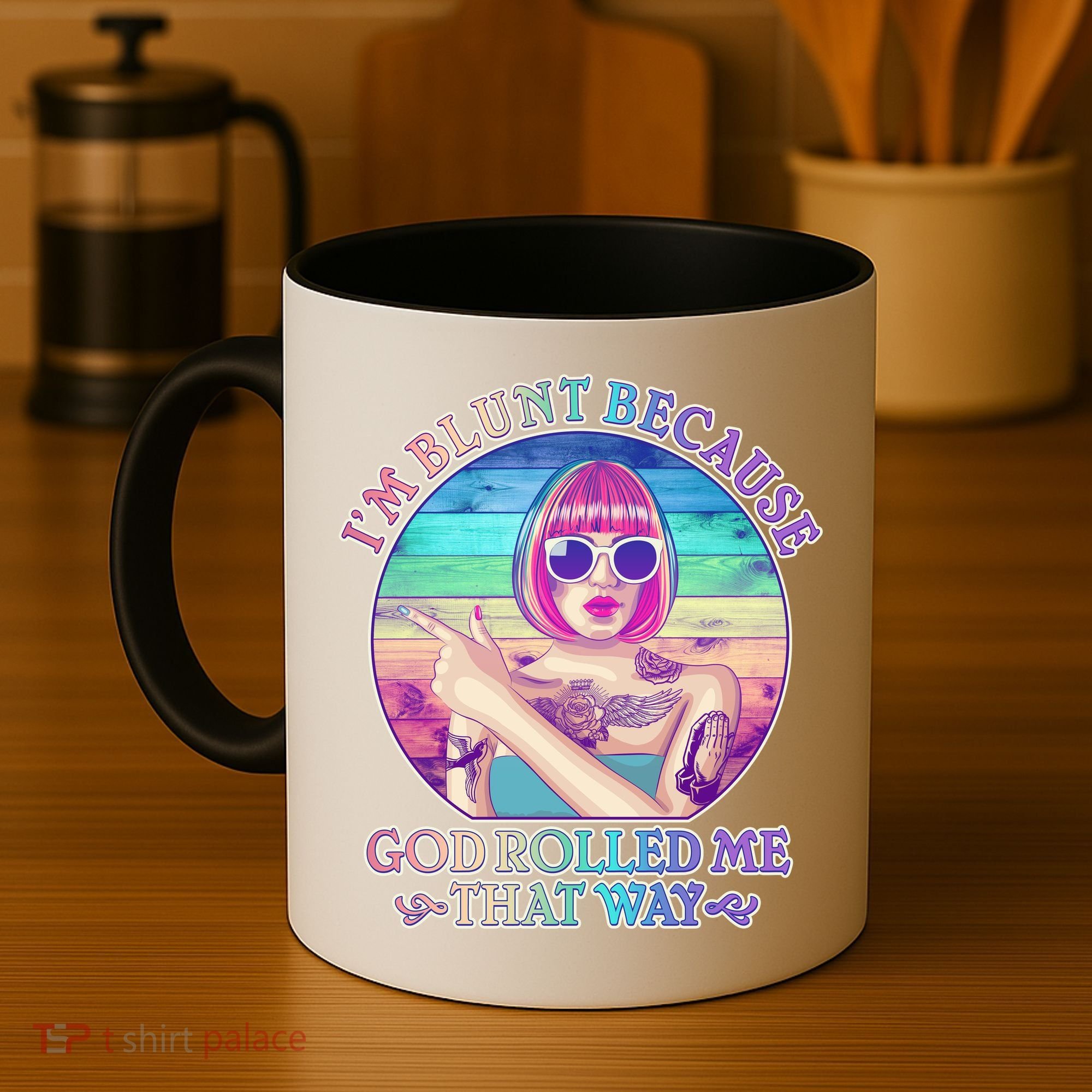 I'm Blunt Because God Rolled Me That Way Retro Tattoo Coffee Mug