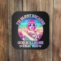 I'm Blunt Because God Rolled Me That Way Retro Tattoo Coaster thumb 0