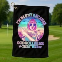 I'm Blunt Because God Rolled Me That Way Retro Tattoo Golf Towel thumb 1
