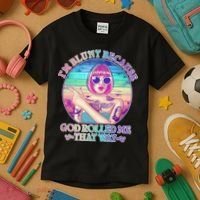 I'm Blunt Because God Rolled Me That Way Retro Tattoo Kids T-Shirt thumb 3