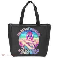I'm Blunt Because God Rolled Me That Way Retro Tattoo Tote Bag thumb 0