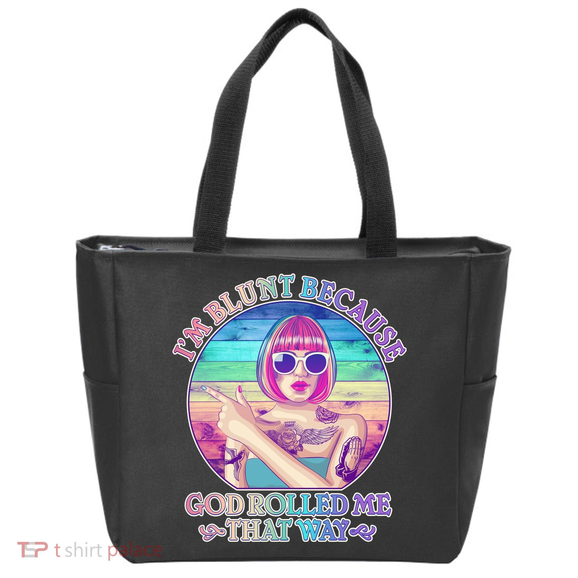 I'm Blunt Because God Rolled Me That Way Retro Tattoo Tote Bag