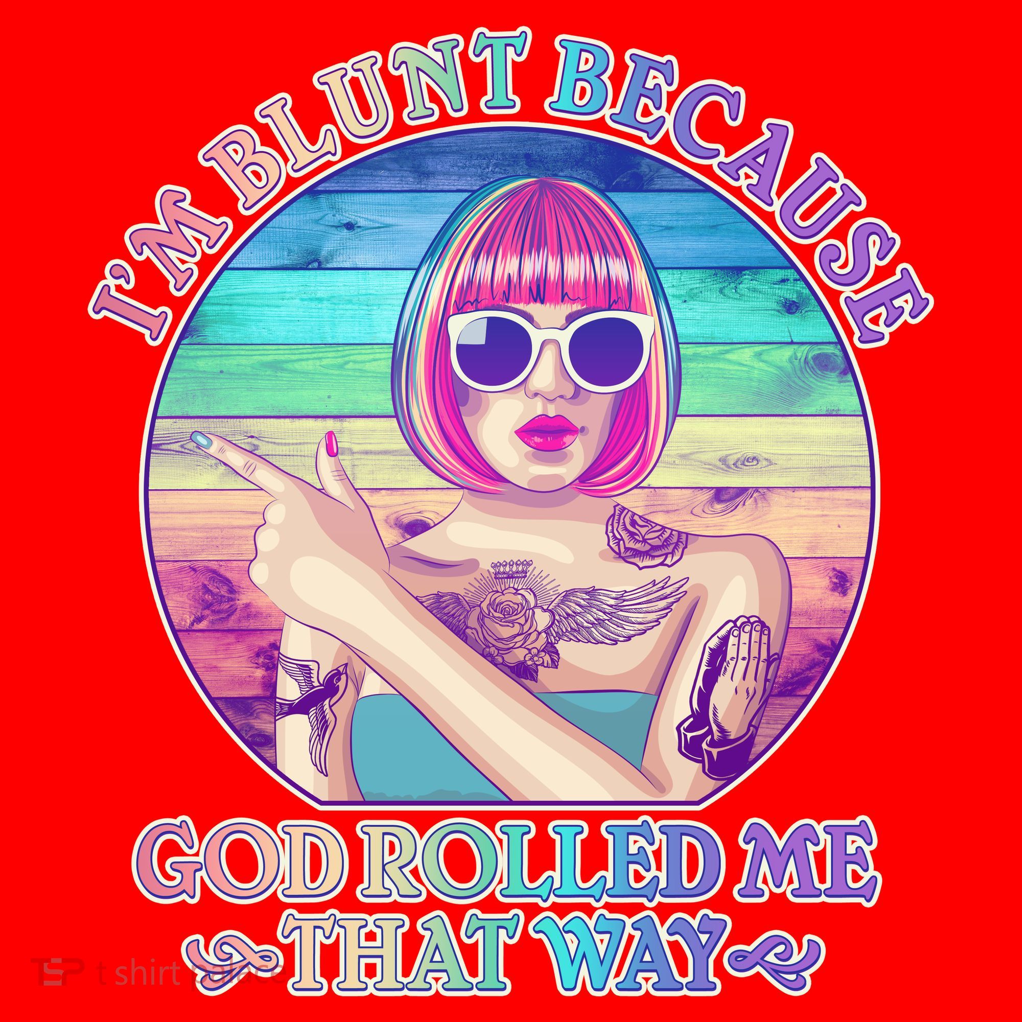 I'm Blunt Because God Rolled Me That Way Retro Tattoo Santa Hat