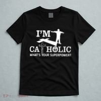 I'm Catholic Whats Your Superpower? T-Shirt thumb 5