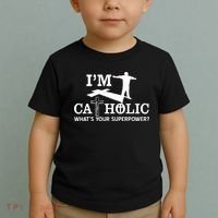 I'm Catholic Whats Your Superpower? Toddler T-Shirt thumb 2