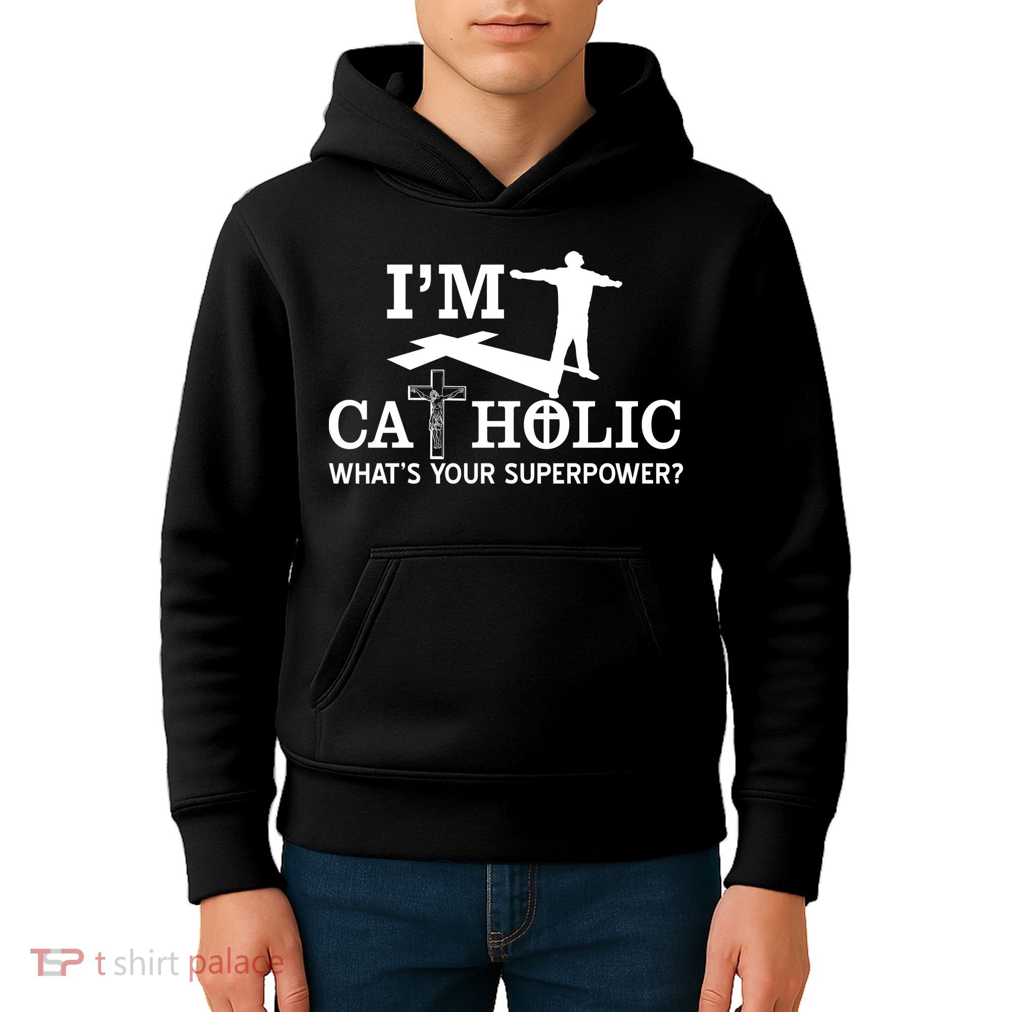 I'm Catholic Whats Your Superpower? Kids Hoodie