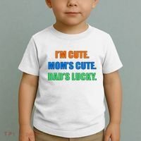 I'm Cute Mom's Cute Dad's Lucky Toddler T-Shirt thumb 2