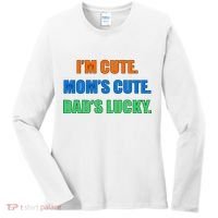 I'm Cute Mom's Cute Dad's Lucky Women's Long Sleeve Shirt thumb 0