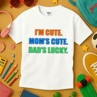 I'm Cute Mom's Cute Dad's Lucky Kids T-Shirt thumb 3