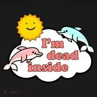 I'm Dead Inside Dolphins Doggie Tank thumb 4