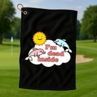 I'm Dead Inside Dolphins Golf Towel thumb 1