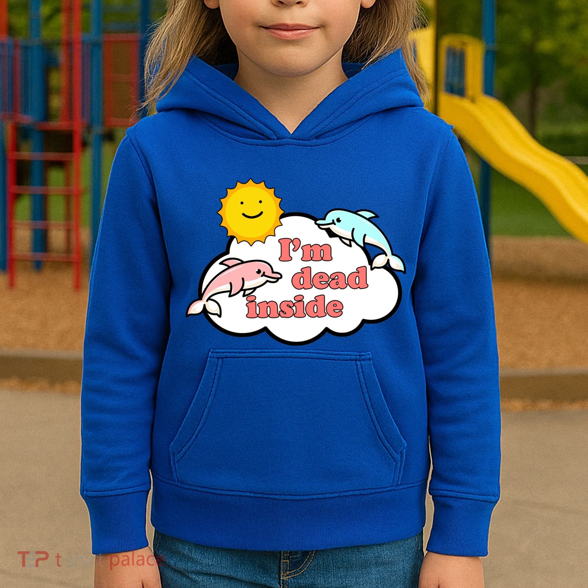 I'm Dead Inside Dolphins Kids Hoodie