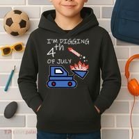 I'm Digging 4th Of July Kids Hoodie thumb 2